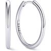 ChicSilver 8-20mm Orecchini a Cerchio Donna Argento 925 Nero Oro Rosa | argento 925 delicato sulla pelle e anallergico; design semplice e classico, brillante, elegante,intramontabile e versatile