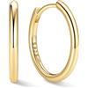 ChicSilver 8-20mm Orecchini a Cerchio Donna Argento 925 Nero Oro Rosa | argento 925 delicato sulla pelle e anallergico; design semplice e classico, brillante, elegante,intramontabile e versatile