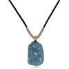 COAI Collana di Giada del Guatemala Naturale da Uomo e da Donna, Collana Regolabile con Cordino Nero e Ciondolo Volpe