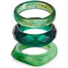 WOWORAMA Set di 3 braccialetti rigidi in resina acrilica colorata per le donne larghi e grossi braccialetti in acrilico impilabili geometrici in resina acetato braccialetti impilabili in plastica