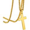 GoldChic - Collana con croce cristiana da uomo Inri/nodo celtico/serpente/bibbia, ciondolo a croce da donna, personalizzabile con ciondolo religioso in acciaio/oro/nero amuleto di protezione, 55,