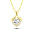 VICKWOOD Collana con Ciondolo a Forma di Cuore da Donna, Collana in Argento 925 in Oro/Argento/Oro Rosa con Ciondolo a Forma di Cuore per Donne, Blu/Bianco/Rosso/Rosa Zirconi, Gioielli da Donna