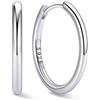 ChicSilver 8-20mm Orecchini a Cerchio Donna Argento 925 Nero Oro Rosa | argento 925 delicato sulla pelle e anallergico; design semplice e classico, brillante, elegante,intramontabile e versatile
