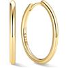 ChicSilver Orecchini Cerchio Argento 925 Donna, 20mm Orecchini Cerchio Donna Oro, Confezione Regalo per Compleanno Natale Anniversario