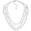 VLNET® | Vestopazzo collana placcata in argento 3 fili mini elementi | Lunghezza collana 49 + 6,5 cm| Lavorazione artigianale