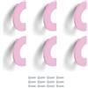 Poliplast - Set da 6 Maniglie, Design a semicerchio, per Cucina, Armadio e Cassetti, Verniciato a mano, Colore Rosa, Art. 311