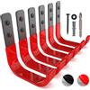SunVFaFa Ganci per parete Garage Acciaio Rosso, 6 Pezzi 10cm 25kg | Ganci per appendere lega acciaio anticorrosione fissabili a parete, garage cucina bagno attrezzi tubi corde utensili