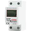 JOYELEC SS766N Contatore Energia Elettrica，Misuratore Consumo Elettrico，Contatore di Corrente con GuidaDIN Schermo LCD,230V AC 10 (60) A 50/60Hz Mostra solo kwh, nessuna retroilluminazione