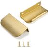 sunlithor Confezione da 5 Linguette a Bordo per Mobili da Cucina Maniglie Nascoste in Alluminio Piatto Maniglie a Barra Nascoste Maniglie per Cassetti Facili da Installare 8 cm (3,15 pollici) 80mm