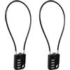 zizitips Lucchetto a combinazione 4 cifre con cavo in acciaio 30 cm, serratura alta sicurezza per valigie, bagagli, casse attrezzi e caschi, compatto, resistente, 2 pezzi, pratico e affidabile