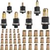 GD HUA 7 Pezzi Rivettatrici Manuali di Teste Set, Rivettatrice per Inserti Filettati, Mandrino Punte Trapano Metallo per Rivettatrice, Contiene 35 Pezzi Ciascuno Dadi, per M3, M4, M5, M6, M8, M10, M12