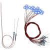 Evemodel 20 pezzi 0603 blu SMD LED precablata modello diodi lampada con tubo di regolazione della tensione con cavo PTFE da 50 cm per decorazione di modellismo