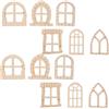 ifundom Set Di 25 Accessori Mini Finestre Incompiute in Legno 2.32X2.17 Pollici Fai Da Te Per Decorazioni Giardino Casa Delle Bambole Ornamento Versatile E Resistente