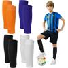 DBTW Nero/Bianco/Arancione/Blu Calzettoni Calcio Uomo, 4 Paia Traspiranti Parastinchi Calzini Traspirante Assorbente Calcio Sleeve, Calzettoni Senza Calze, Unisex Tubi di Calzettoni per Ciclismo Maratona,