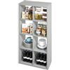 Furinno HERMITE isola da cucina, stoccaggio cucina a 8 cubi, baker's rack, isola con contenitore, grigio chiaro