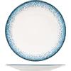 H&H Jupiter Set 6 Piatti Piani in Porcellana, 27cm, Design Moderno, Elegante, Sfumature Blu