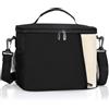Oamwrae Borsa Termica Porta Pranzo, 8,6L Borsa Pranzo Anti-Perdite, Borsa Frigo con Tracolla Regolabile, Ampia Apertura Lunch Bag per Lavoro, Picnic, Scuola, Nero