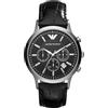 Emporio Armani Orologio Uomo, movimento cronografo, cassa in acciaio 43 mm con cinturino in pelle, AR2447