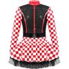 Kaerm Costume da Pilota Racer Jumpsuit per Bambina Ragazzo Costume di Auto da Corsa a Manica Lunga Costume di Carnevale con Paillettes Nero 3-4 anni