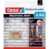 tesa Vite adesiva per muratura e pietra, capacità di carico 2,5 kg, quadrata, 2 pezzi