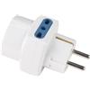 A2ZWORLD Adattatore Multiprese da Viaggio, 2 Prese Bipasso 10A/16A + 1 Universale, Spina Elettrica Franco/Tedesca 16A 2P+T Schuko