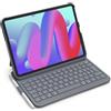 Inateck Air Tap Custodia con tastiera per iPad 10 gen, 11 gen A16 2025, Air 11 M4/M3/M2(2026/2025/2024), Air 5/4, Pro 11 (4/3/2/1), QWERTY, tastiera ultra leggera con portapenne，BK2007 Grigio