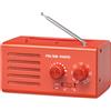 Padwa Lifestyle Radio a Transistor AM FM - Radio Portatile con Migliore Ricezione Altoparlante Integrato per Cuffie Radio Alimentata Tramite USB/Alimentazione a Batteria per Casa/Esterno/Emergenza(Rosso)