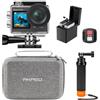 AKASO Brave 4 Pro Action Cam 4K 40M con Impugnatura e Custodia Protettiva, Videocamera 20MP WiFi 170° Grandangolare Doppio Schermo EIS Stabilizzazione, Touch Screen, 5x Zoom