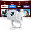 TOPTRO [Android 14|Ottica Corta]Proiettore WIFI6 e Proiettore Portatile Bluetooth 5.4 Two-Way Supporto 1080P 4K Mini Videoproiettore Auto Keystone Rotazione di 270° Per Esterni/Telefoni/HDMI/USB/TV Stick