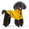 Nobleza Cappotto Impermeabile Regolabile per Cani con Cappuccio - Poncho Impermeabile per Cani di Piccola e Media Taglia, Giallo, 40cm