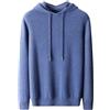 Generic Felpa con Cappuccio One Piece Ready da Uomo in Lana Merino Lavorata A Maglia Autunno/Inverno Casual Plus Size Top Manica Lunga Blue XL