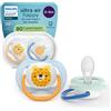 Philips Avent Succhietti Ultra Air Collection 0-6m Tigre e Ananas, a base vegetale - Set da 2 ciucci - Philips Avent