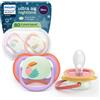 Philips Avent Succhietti Ultra Air Night 18m+ Tucano e Ghepardo, a base vegetale - Set da 2 ciucci - Philips Avent