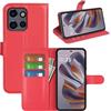 BOCTECH Cover per Motorola Moto Edge 50 Neo, Custodia a Libro Portafoglio in Pelle PU e Silione Morbido con Porta Carte, Magnetica e Supporto Flip Case Antiurto per Motorola Edge 50 Neo, Rosso