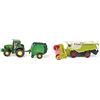 SIKU 1665, Trattore John Deere con pressa per balle con 2 balle incluse, Metallo/Plastica & 1476, Mietitrebbia Claas, Metallo/Plastica