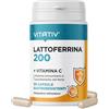 VITATIV Lattoferrina 200 mg Immuno, Vitamina C, 30 Capsule Gastroresistenti | Beneferrin™ ad Alta Purezza, Rilascio Intestinale, Difese Immunitarie, Assorbimento del Ferro, 1 Capsula al Giorno