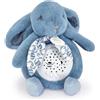 DOUDOU ET COMPAGNIE - Luce notturna musicale coniglio blu con proiezione di stelle - Peluche con melodie e luci lenitive - Compagno Notte Bambino - Idea Regalo Nascita -DC4201