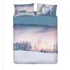 Bassetti completo letto IMAGE copriletto lenzuolo serie stampa in digitale alta definizione animali natura paesaggi balza applicata 100% cotone - Made in ITALY (WINTER FROZEN, MATRIMONIALE)