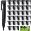 Aurobest 100 Pezzi Picchetti per Robot Tagliaerba, 8.5cm Chiodi Fissaggio Tosaerba Universale, Ganci Terra per Fissaggio Filo Perimetrale, Accessori Rasaerba Plastica per Giardino Tenda (Nero)