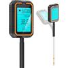 ROCKETEK Tester del Terreno per Piante Digitale 4-in-1, Misuratore di pH del Terreno con PH/Umidità/Temperatura/Intensità Luminosa, con LCD retroilluminato, per Giardinaggio/Prato/Serra/Giardino/Vasi/Fattoria