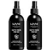 NYX Professional Makeup Spray Fissante Makeup Matte Finish Maxi Formato Formula Leggera No Transfer Antisbavature a Lunga Tenuta 16h - 2 Flaconi da 180ml