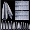 Wanfoou Unghie Finte, Wanfoou 240PCS Unghie Finte Nail System Dual Nail Form Stiletto Sistema per Unghie Strumenti per Manicure per Unghie con Scala Graduata, 12 Misure, Trasparenti