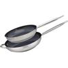 Elo 9804750 - Set di 2 padelle in acciaio inox, 18/10, padella a induzione, padella per friggere, padella in acciaio inox, padella per tutti i fuochi, padelle 28 cm e 32 cm, 32 x 6 cm