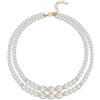 Yifnny Set di gioielli di perle per le donne,collana di perle finte e orecchini Bracciale Set di collana di perle a strati 1920s Gioielli Set di gioielli sposa Regali per le Mamma (Stile14 Oro)