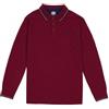 nazarenogabrielli Polo Uomo Manica Lunga Piquet - 100% Cotone, 210 gr - In Tinta Unita Con Dettagli A Contrasto Su Colletto E Polsini - Taglie dalla M alla 3XL (IT, Testo, 3XL, Regular, Regular, Bordeaux)