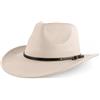 CZCMYAU Cappello da cowboy per donna e uomo, cappello da cowboy western a tesa larga e fiocco per abiti da cowgirl e stile country, beige