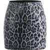OhMill Gonna sexy da donna aderente con brillantini, effetto leopardato, gonna attillata, stile retrò, con paillettes, gonna a matita, mini abito per street nightclub, Grigio-L, L