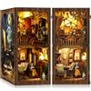 CRIOLPO Kit Book Nook DIY per Adulti - Casa in Miniatura con Luci LED da Montare, Modellismo 3D Creativo per Decorare Librerie - Regalo Originale per Appassionati di Fai da Te