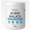 biOro Acido Malico E296 Alimentare 500g · Acidificante Naturale in Polvere · Ideale per Vino, Birra, Marmellate, Caramelle, Dolci e Bevande · Vegan, Senza Glutine, No OGM