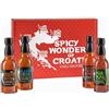 I LOVE SPICY Confezione 4 Salse Piccanti Croate (4x100ml) - Vegane, Senza Glutine, Naturali - Regalo Gourmet per Uomini e Donne Piccante 1-4/5